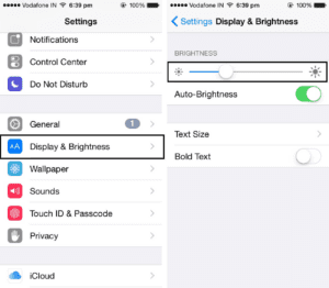 Change iPhone brightness