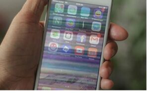 Phones with horizontal and vertical lines screen