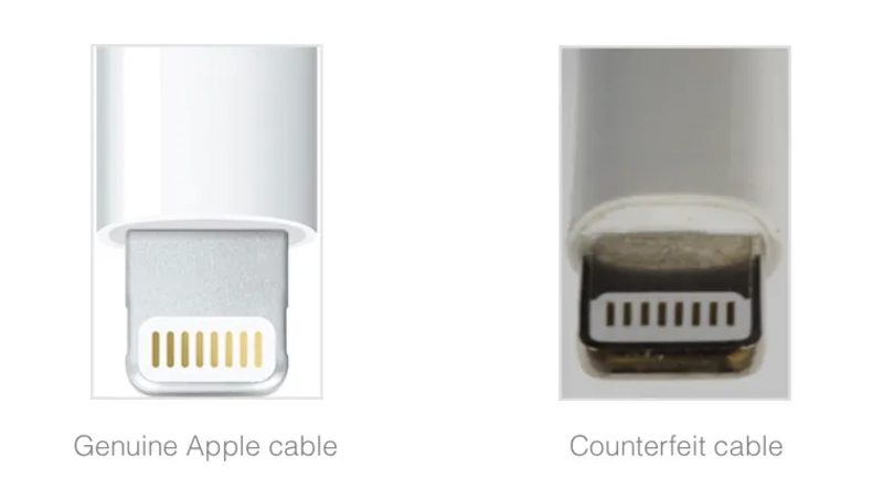 Fake iphone charging cable