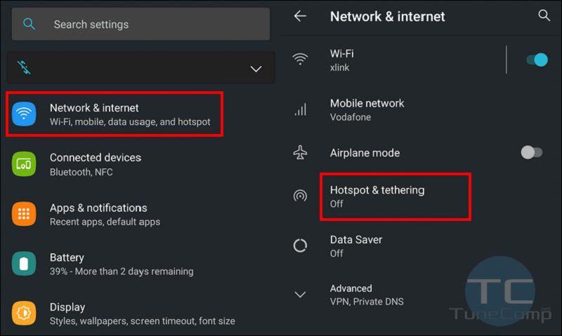 How to connect mobile hotspot on Android phone to PC via bluetooth